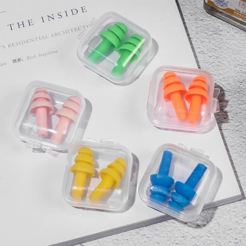 Soft Ear Plug Comfort Silicone Earplugs with Rope Ear Protection Sound Insulation Anti-Noise for Sleep  Swimming Waterproof
