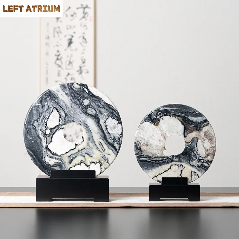 

Creative Natural Marble Round Statue Desk Decoration Ornaments Marble Artwork Modern Crafts Sculpture Room Aesthetics Decor