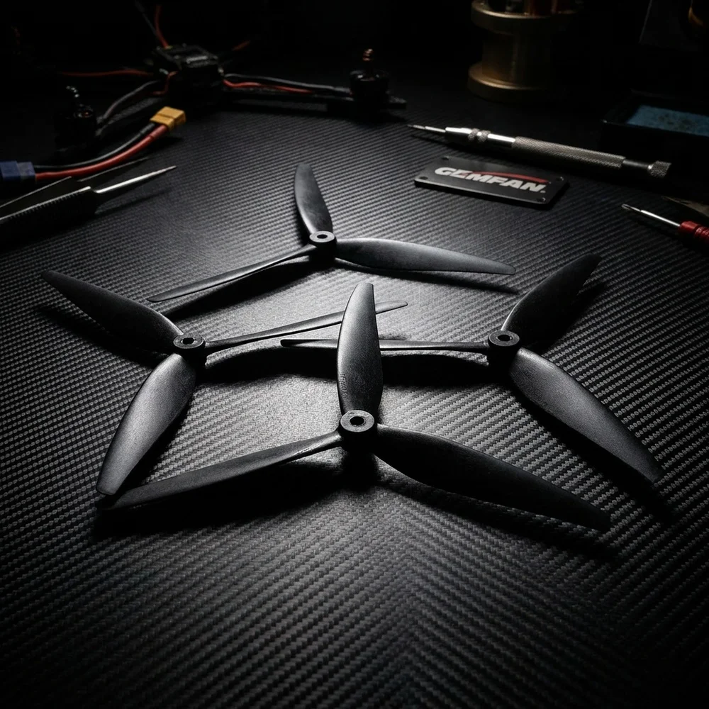 Gemfan 1270-3 12" 3-Blatt-Glasfaser-Nylon-Propeller 33,4g 7" Steigung 6mm Schaft Schwerlast-Cinelifter FPV-Drohnenteile - 2 Stück – Detail 8