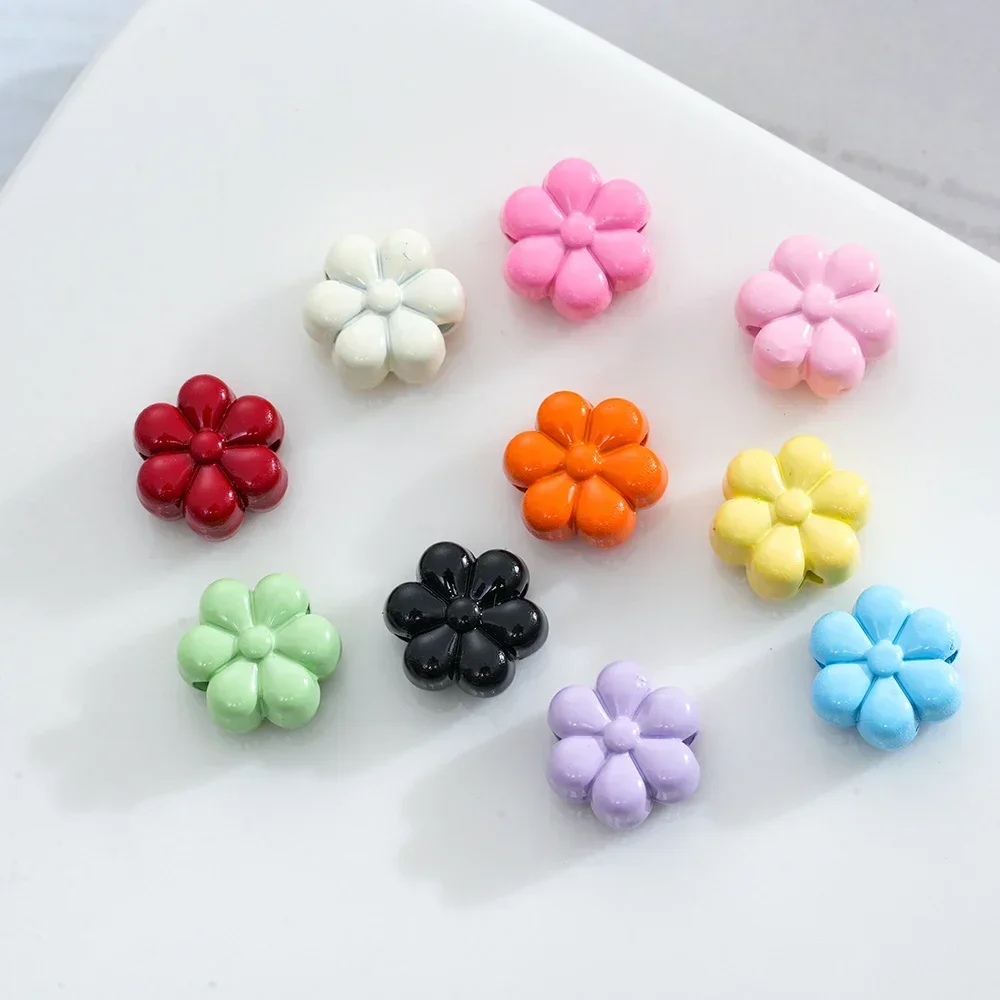 5pcs Flower Beads Alloy Metal  Spacer Loose Bead for Necklace Bracelet Charms DIY Jewelry Making Findings Accessories