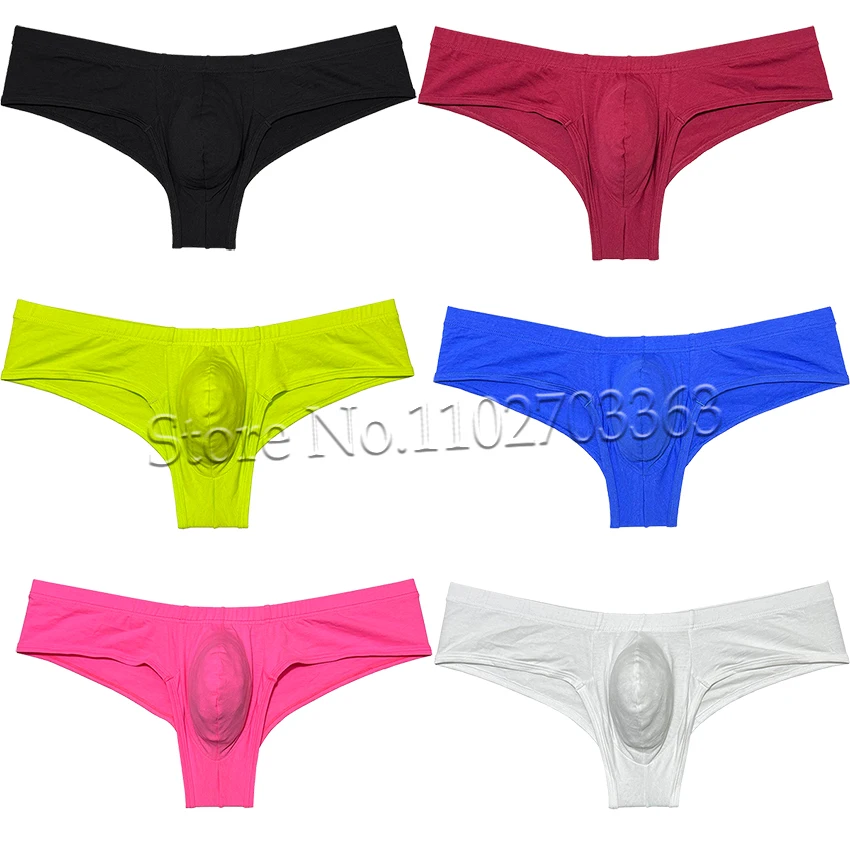 Slip Boxer in cotone da uomo Mini Bikini intimo mutandine a vita bassa con borsa per migliorare-Bokserki