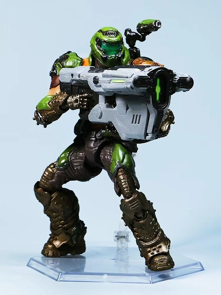 Arkham Doom Slayer Eternal Demon Hunter Action Figure Fully Poseable 16cm Collectible Pvc Model Figure Gift For Kids Free Base