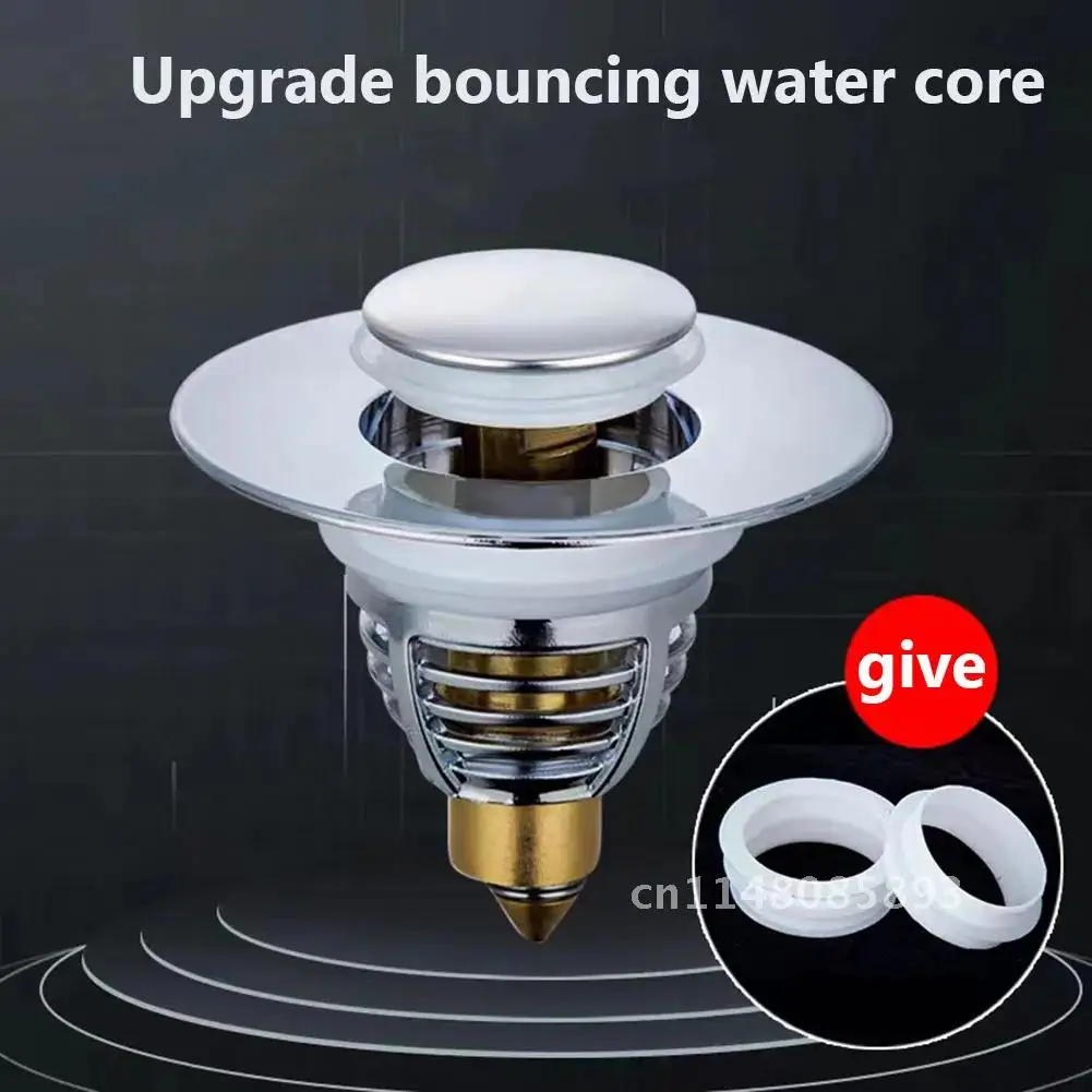 Universal Pop-Up Bounce Core Wash Basin Drain Filter Push-type Hair Catcher Sink Bathtub Plug Trap Stopper Kitchen Bathroom Tool