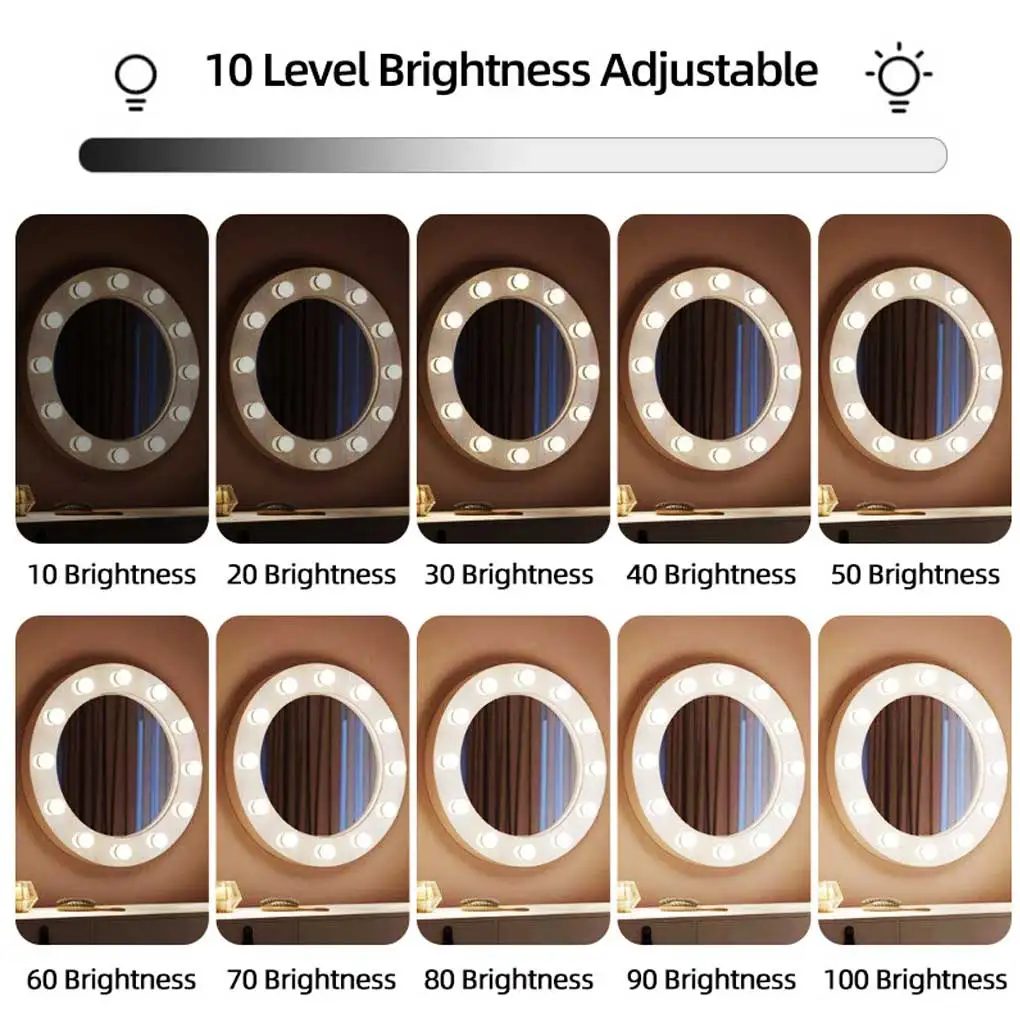 Confezione da 10 lampadine Luminose Comò LED Specchi per trucco Salone di bellezza