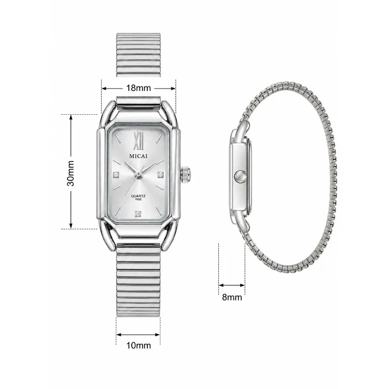 Minimalist Women's Wristwatch Luxury Diamond Dial Steel Band Quartz Wristwatches for Woman Fashion Elegant Ladies Clock Gift - view 6