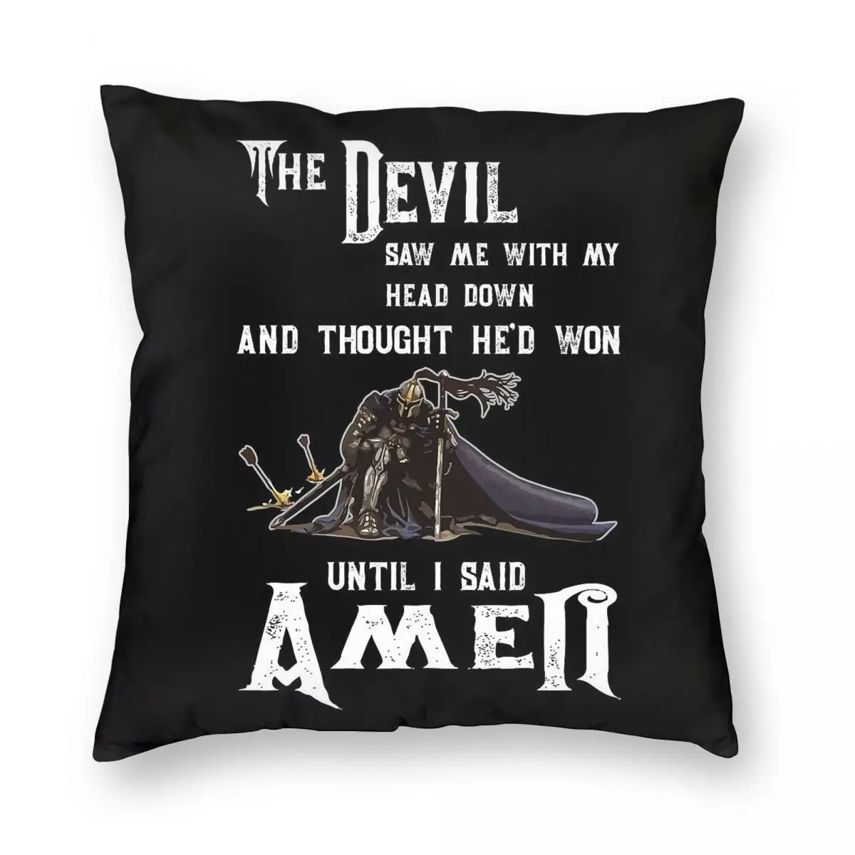 الشيطان رأىني رئيس أسفل الفكر فوز ساحة المخدة البوليستر الكتان المخملية الإبداعية البريدي غطاء وسادة غرفة الزخرفية