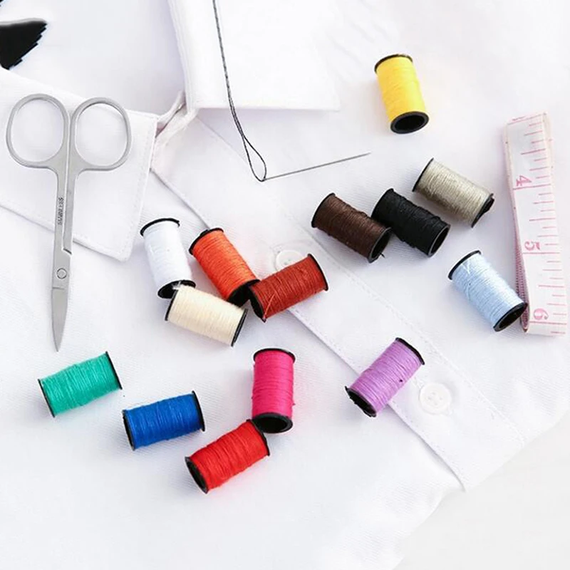 Hot Sale 1Pcs Travel Home Sewing Kit Case Needle Thread Tape Scissor Set Handcraft Portable Sewing Kit Storage Box Needle Set