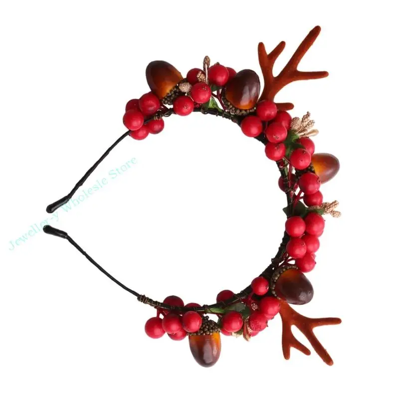 r7uf لطيف Bacca و Renindeer Antler Hair Haoop Women Wash Wash Makeup Makeup for Photogrand