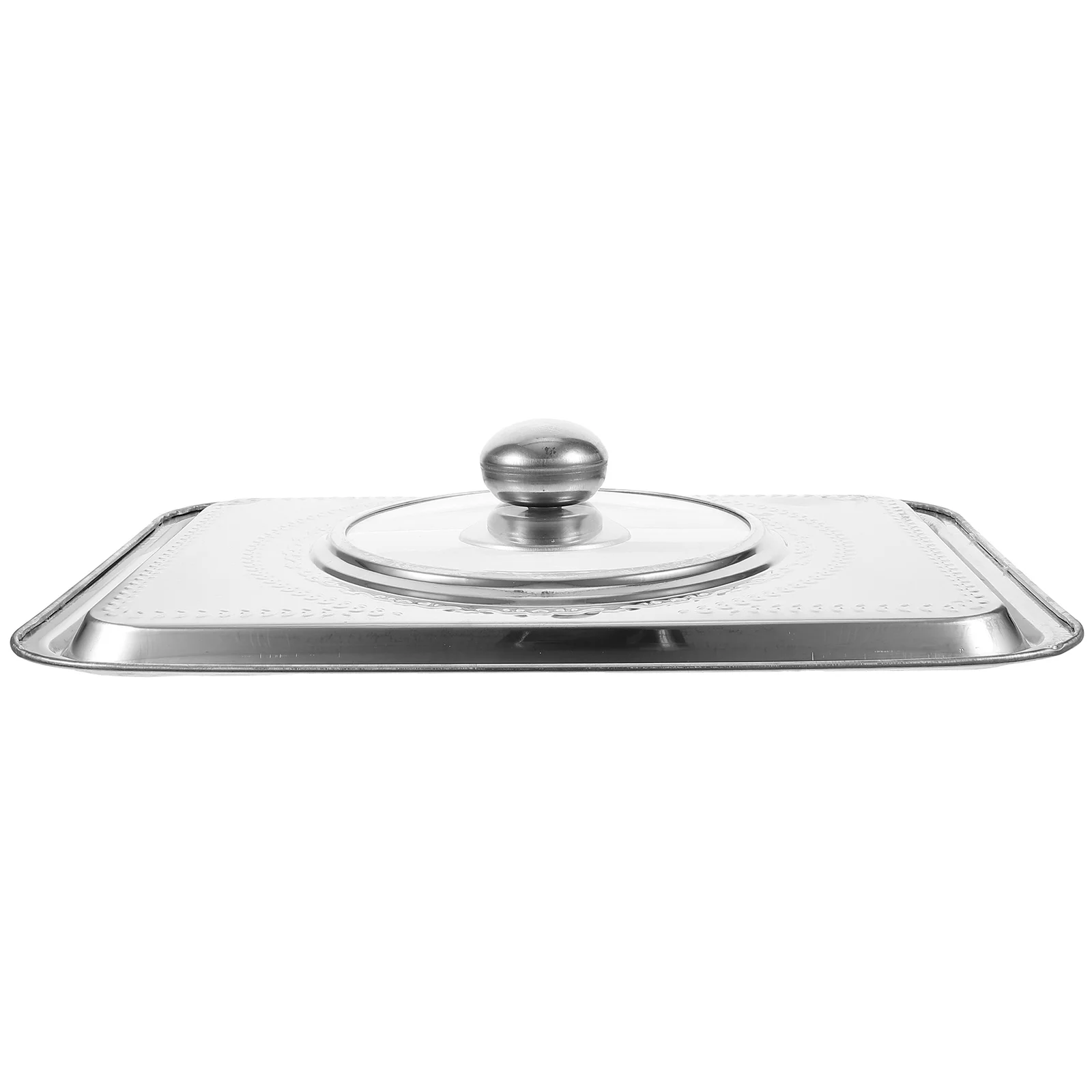 

Stainless Steel Grilled Fish Plate Cover 36x27 Rectangle Food Tray Lid Vented Protective Kitchen Cookware Accessory