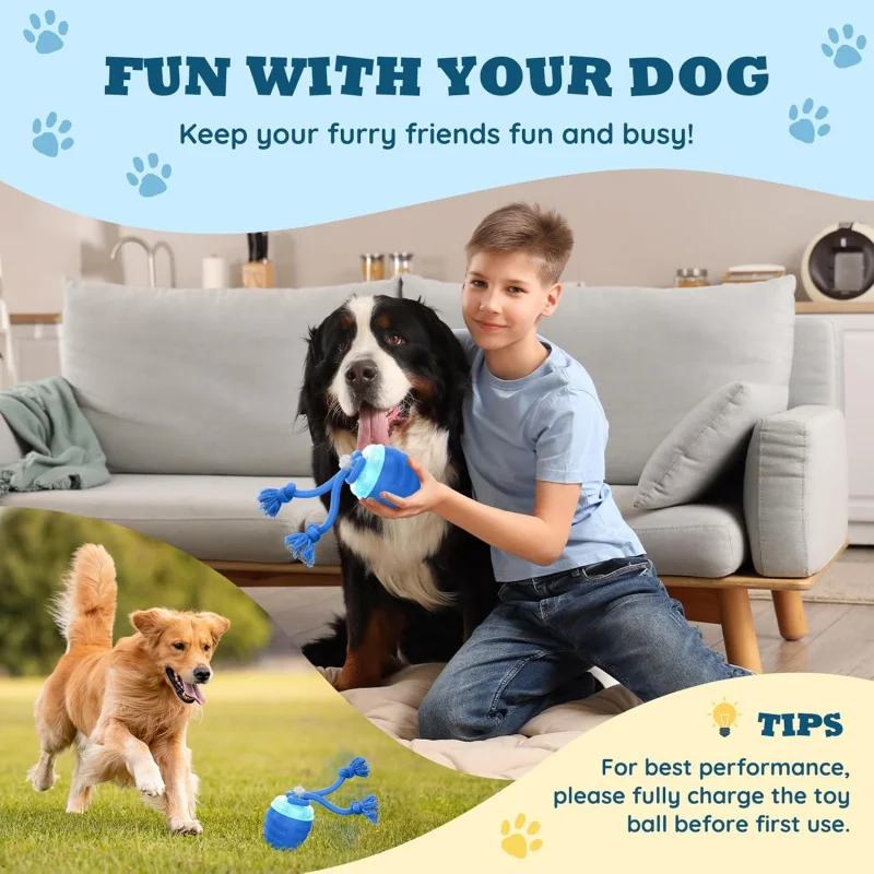 2026 Upgraded Automatic Moving Interactive Dog Toy for Medium Large Dogs Dynamic Ball to Relieve Boredom and Anxiety