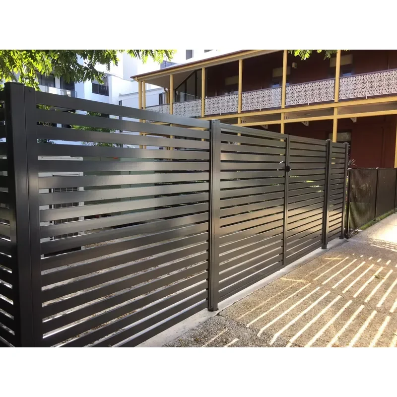 Australian High Privacy Security Black Powder Coated Metal Fencing Colorbond Fence Panel for Home Courty