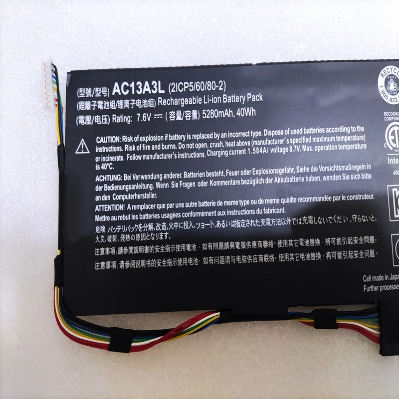 AC13A3L 2ICP5/60/80-2 KT.00403.013 Laptop Battery For Acer Aspire 11