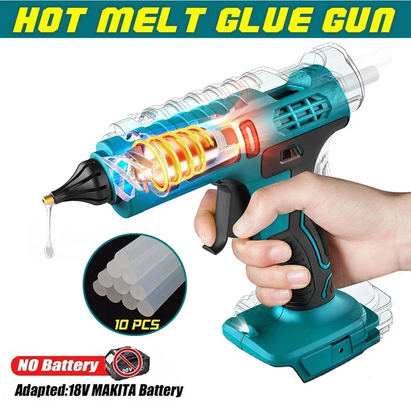 

Cordless Hot Glue Gun fit For Makita 18V BL Series Battery Usage 11mm Glue Sticks for Arts & DIY Electric Heat Repair Tool