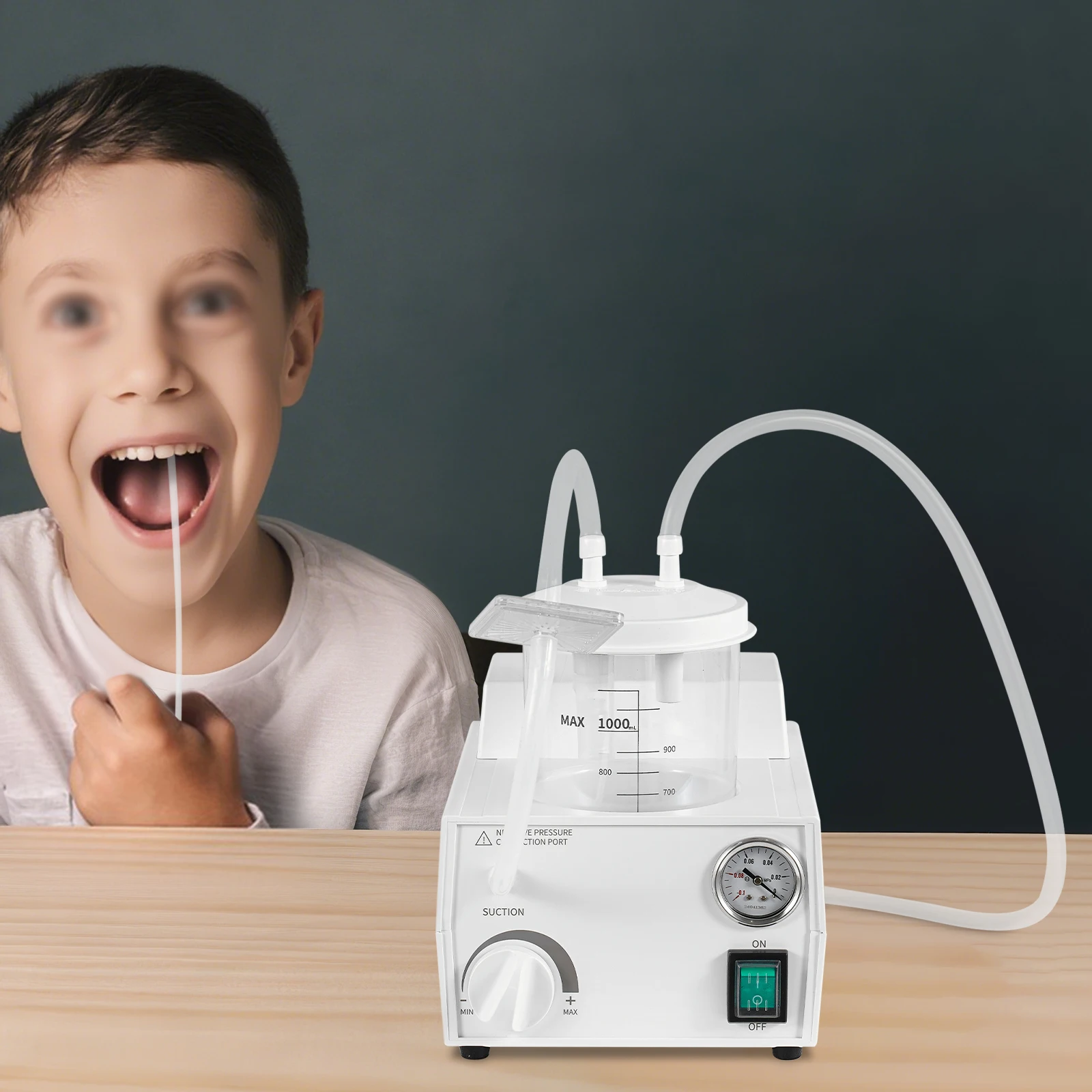 Bomba de succión, bomba de succión de esputo transparente de mano, bomba de succión Manual portátil con tubo desechable, succión profesional