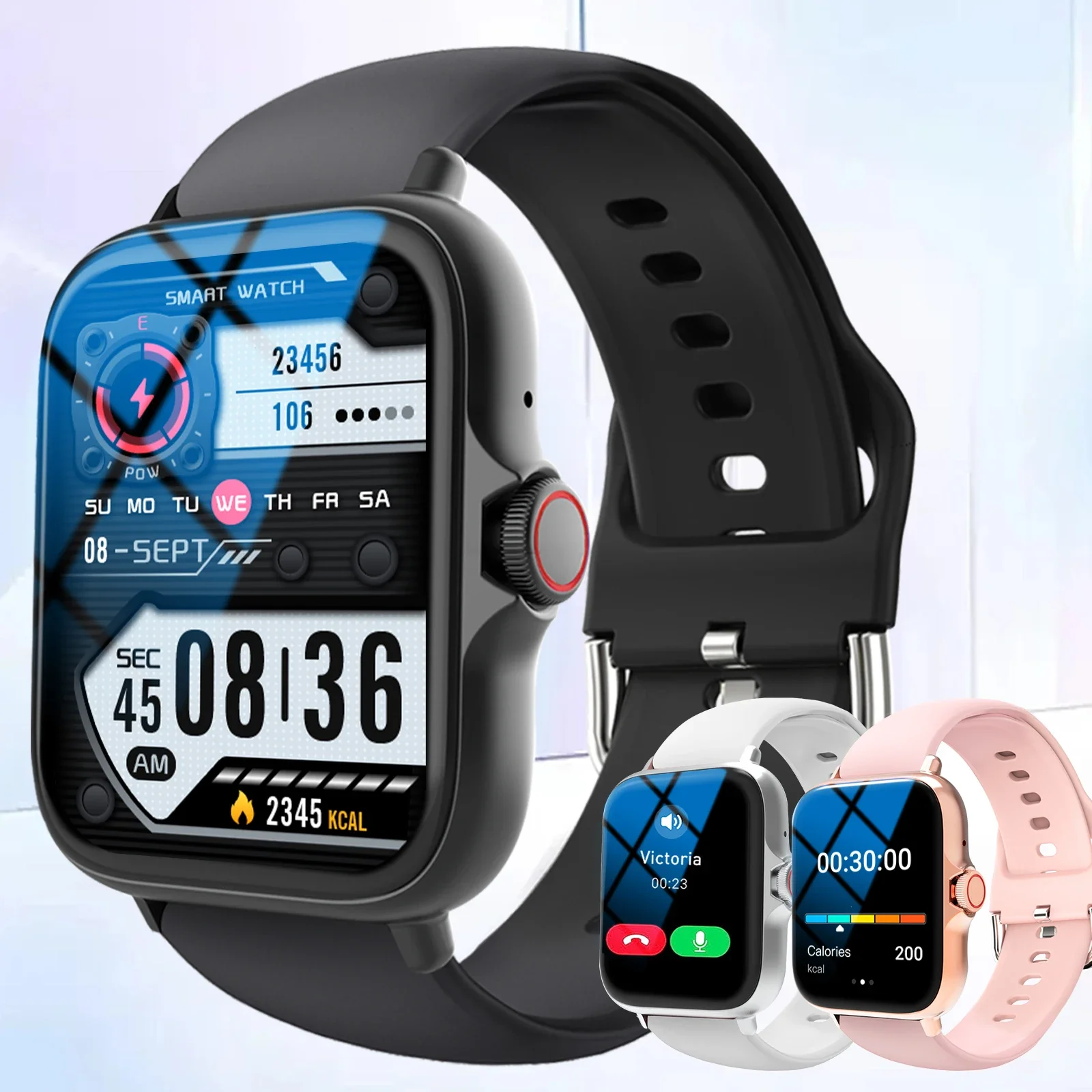 

Hot Smart watch, wireless call/wireless music, message reminder,custom dial wallpaper and other functions, unisex