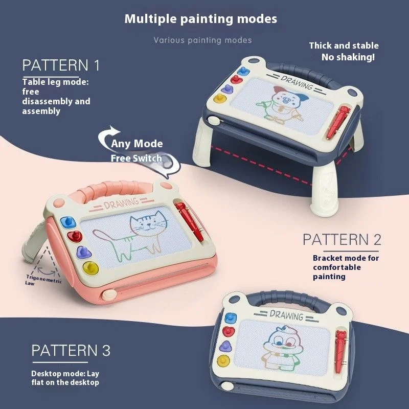 لوحة رسم للأطفال لوحة كتابة مغناطيسية للأطفال بعمر 1-3 سنوات لوحة جرافيتي للأطفال قابلة للمسح ألعاب رسم منزلية مغناطيسية #4