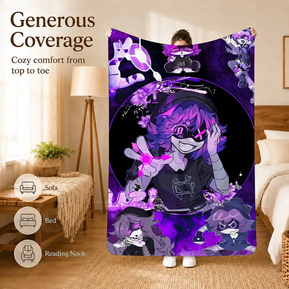 M-Murder D-Drones Game Anime Futuristic Throw Ultra Soft Summer Flannel Throw Blanket for Couch, Bed, Office & Travel