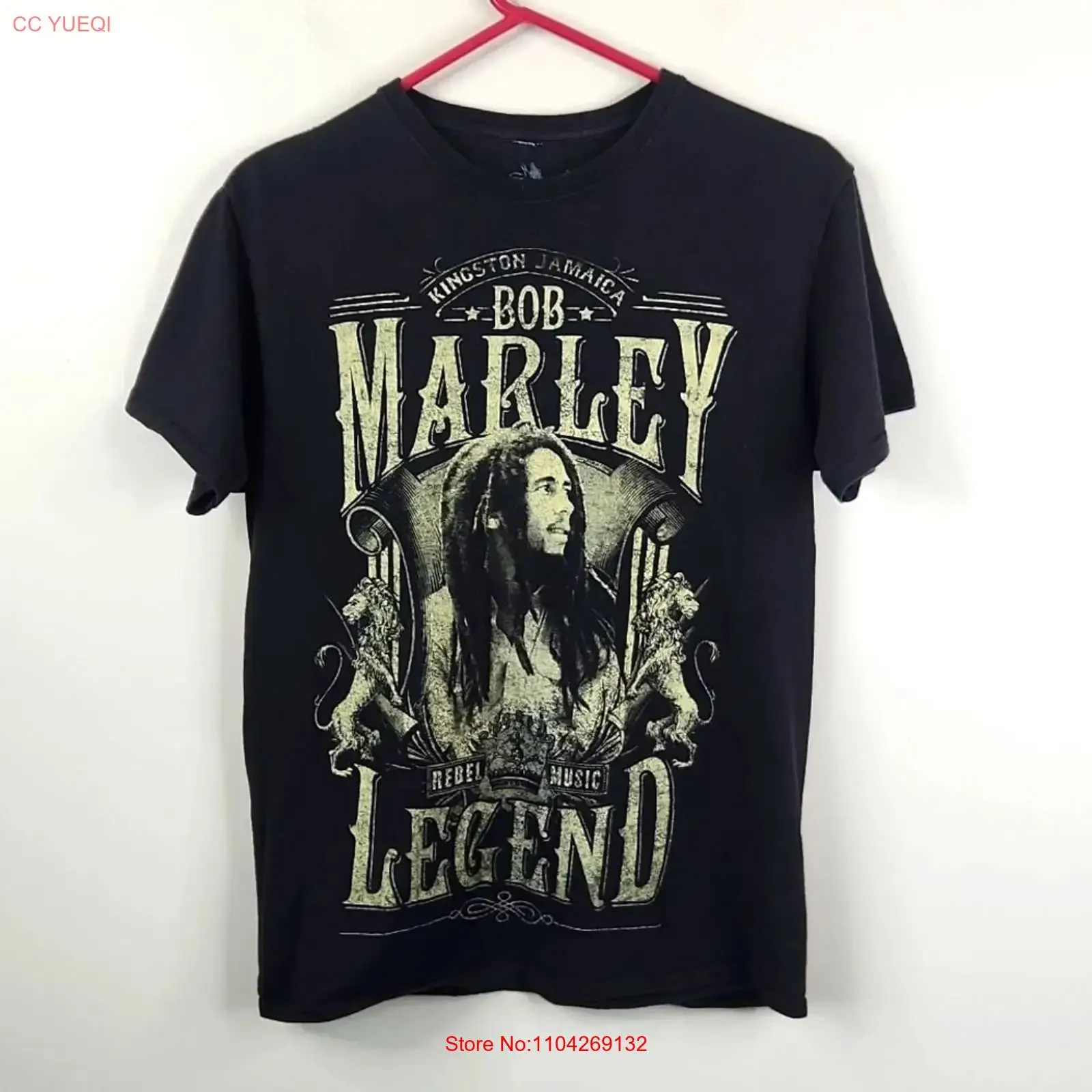 Zion Rootswear Bob Marley Kingston Jamaica Rebel Music Legend T Shirt Medium vintage Washed Versatile Casual homme