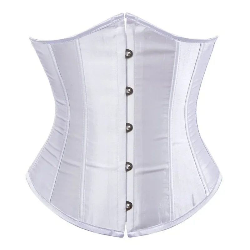 Sexy Women Underbust Corset Bustier Simple Elegant Satin Gothic Gorset Waist Cincher Corselete Slimming Body Shaper Lingerie