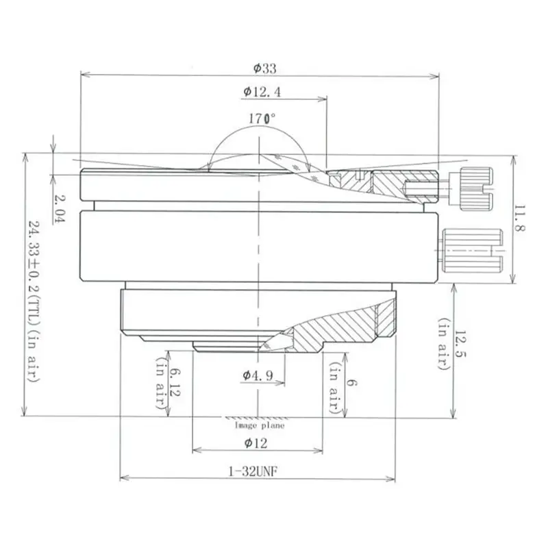 [NEW A09R!】 1 Piece 2.1Mm Wide Angle CS Mount Fixed CCTV Lens 2.1 Mm F1.8 Megapixel Plastic For 1/3 Sensor Size Camera