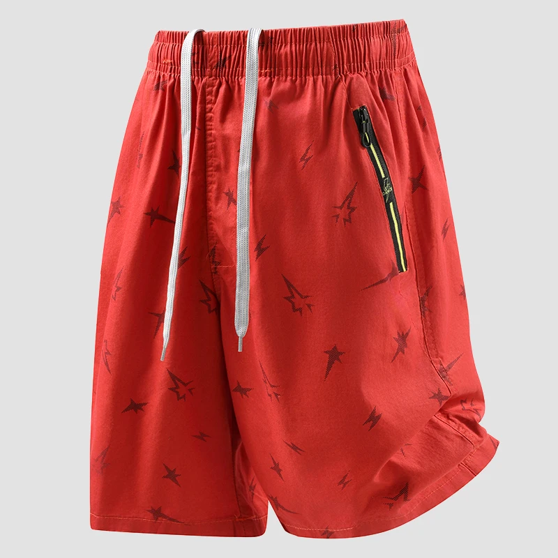 Korean Fashion Man Clothes Pants Short Masculina 2026 Summer Clothing Stars Printed Cargo Short Large Homme Mens Streetwear 6XL