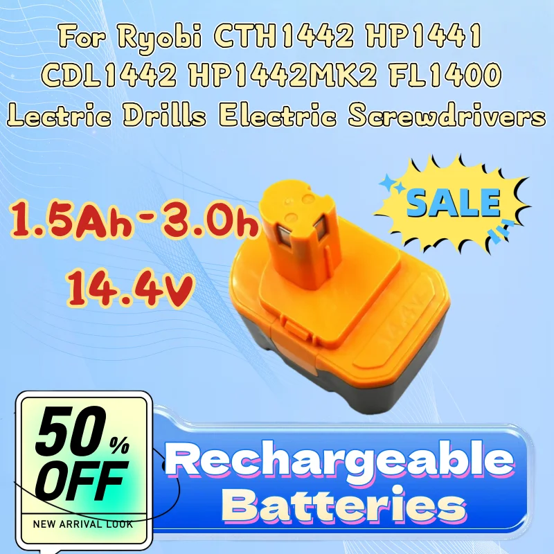 

Аккумулятор 14.4В 1.5Ач-3.0Ач для электроинструмента Ryobi CTH1442, HP1441, CDL1442, HP1442MK2, FL1400 (новый, в наличии)