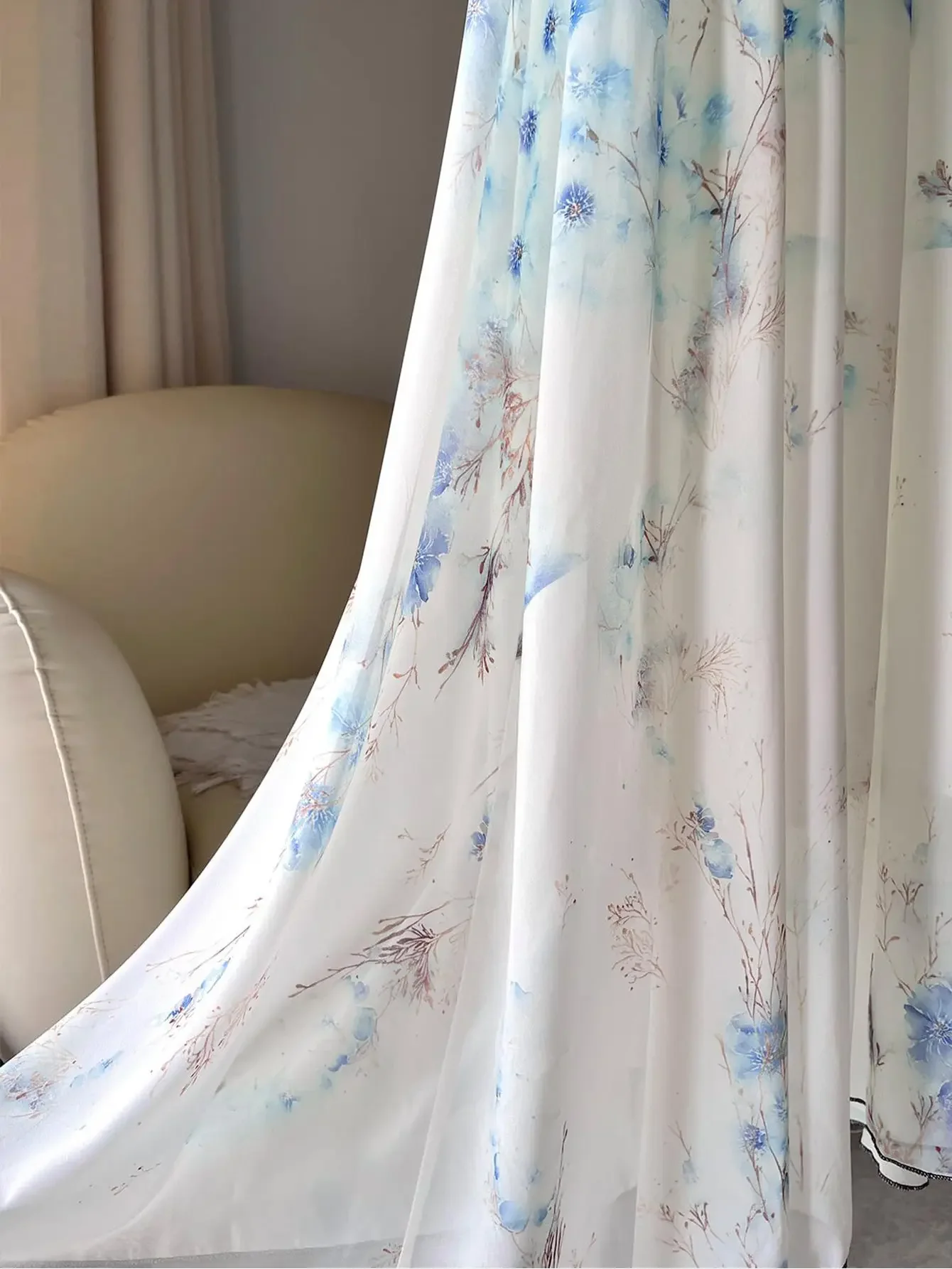 Sexy Women  V Neck Printed Long Sleeve Flowy Boho Chic Maxi Dress Elegant Women Vocation Dress