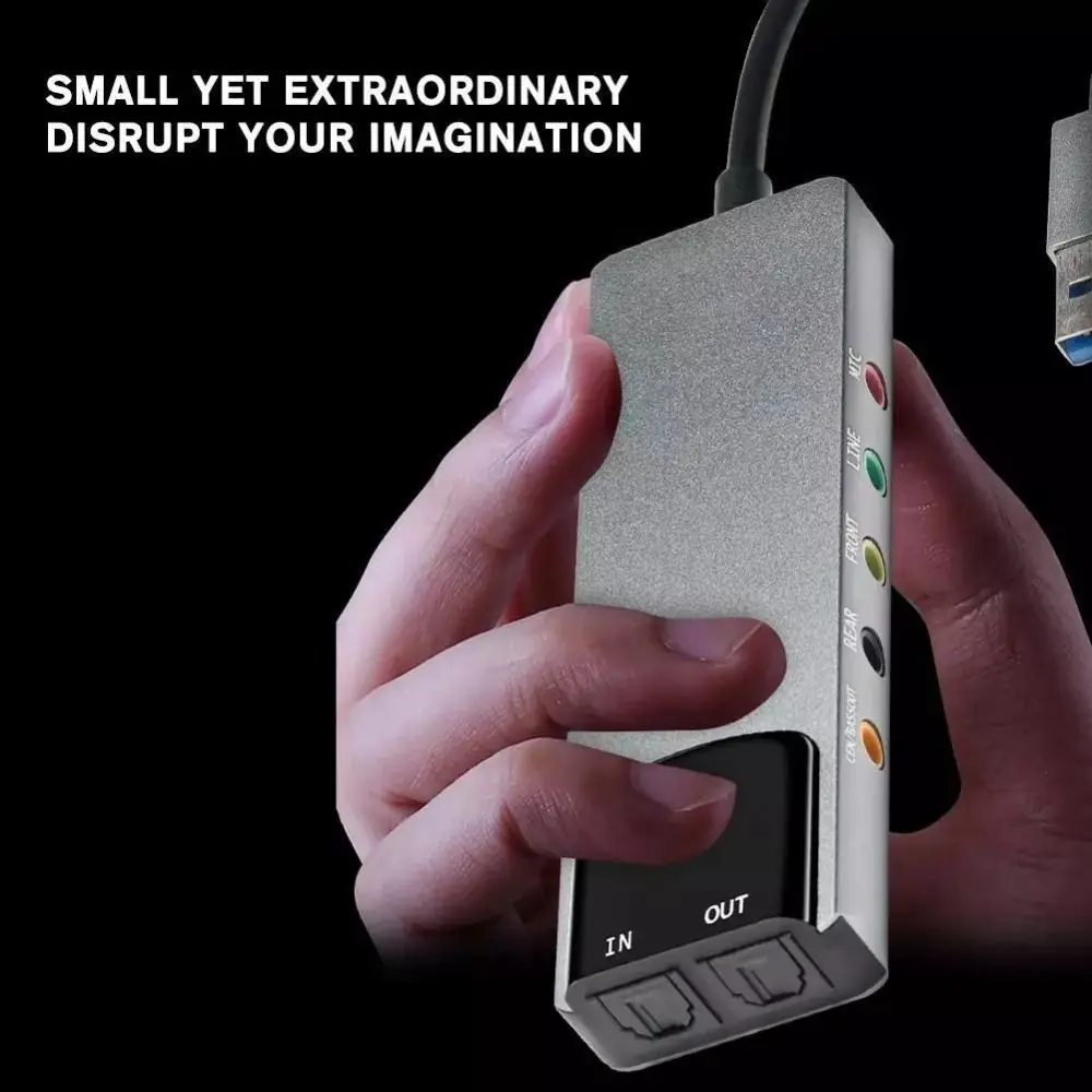 New USB Sound Card 7.1 5.1 Channel Practical External Audio Card Portable Game Live Streaming SPDIF Optical for PC/Computer