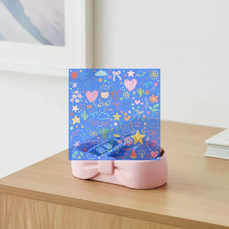 Cute Bow Bathroom Desk Organizer Pink Makeup Desk Tray Cute Toothbrush And Skincare Storage Box
