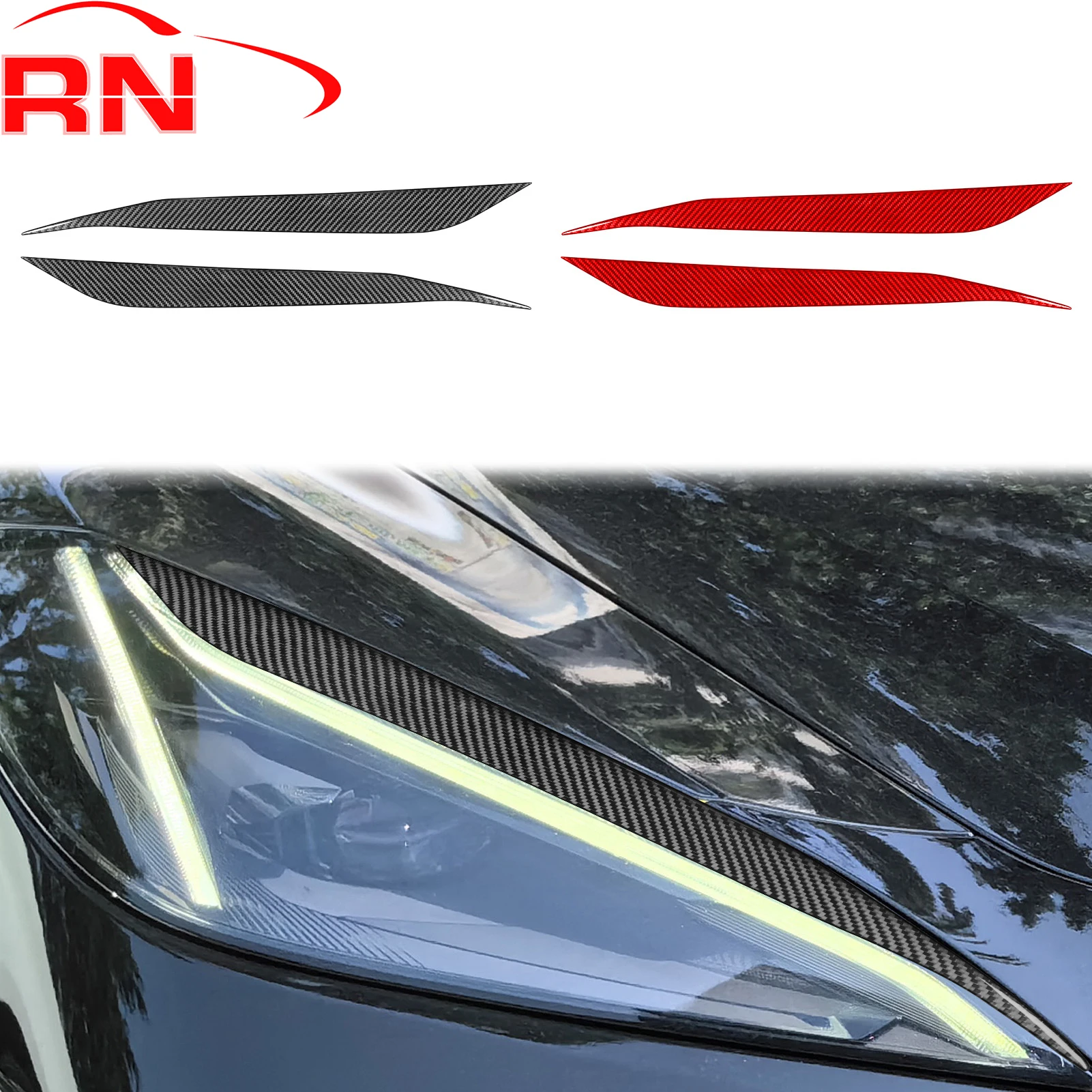 

For Chevrolet Corvette C8 2020-2024 Modified Carbon Fiber Car Lights Eyebrow Accessories Exterior Decorative Sticker