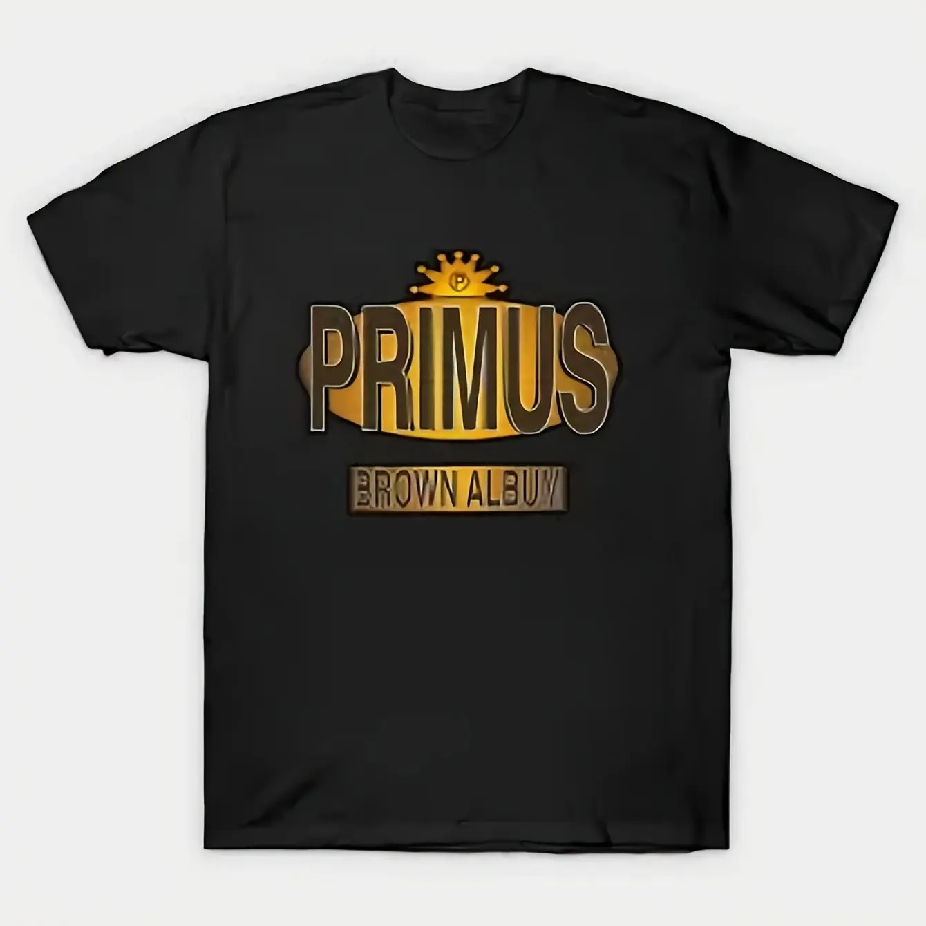 

PRIMUS Brown Album Vintage Rock Music Graphic T-Shirt for Men Comfortable Cotton Round Neck Short Sleeve Tee