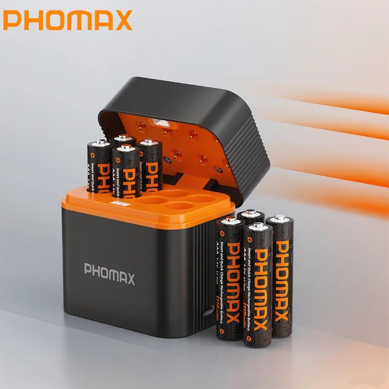 

PHOMAX Fast Charge Smart LED Light Charger 8PCS 1.5V Lithium-Ion AAA Batteries for Scooter Rechargeable Battery Pack