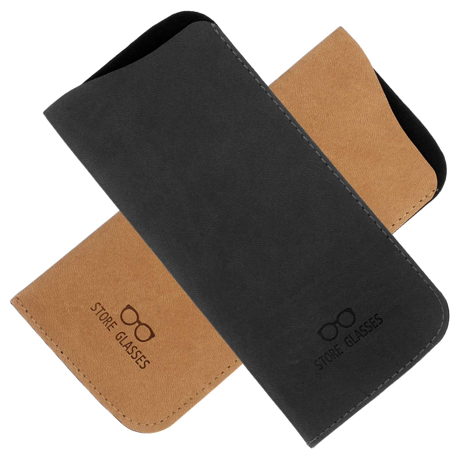 

2Pcs Soft Glasses Pouch Vintage PU Material Eyeglass Case Slim Design for Sunglasses Reading Eyewear Protection Portable Compact