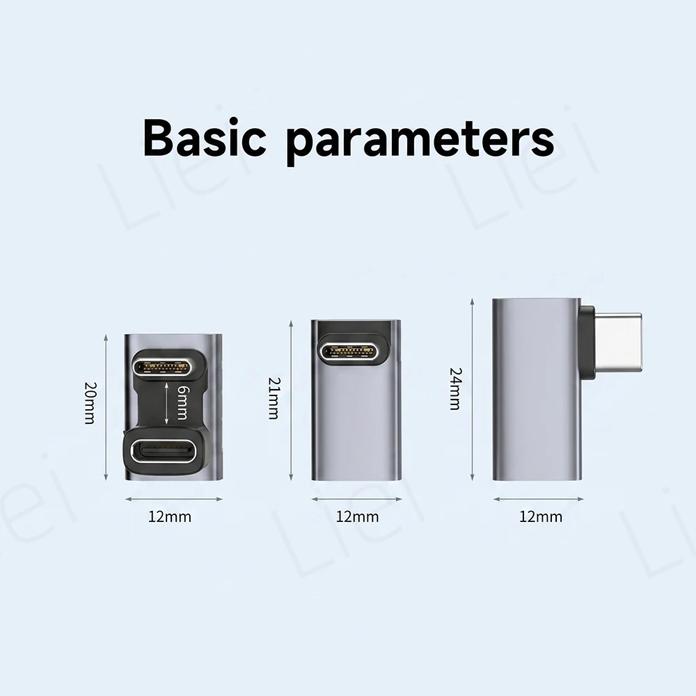 Type C to C Adapter 40Gbps 8K 60Hz USB C Male to Female 90 Degree Converter USB4 Adapter for Thunderbolt 4/3 MacBook Tablet