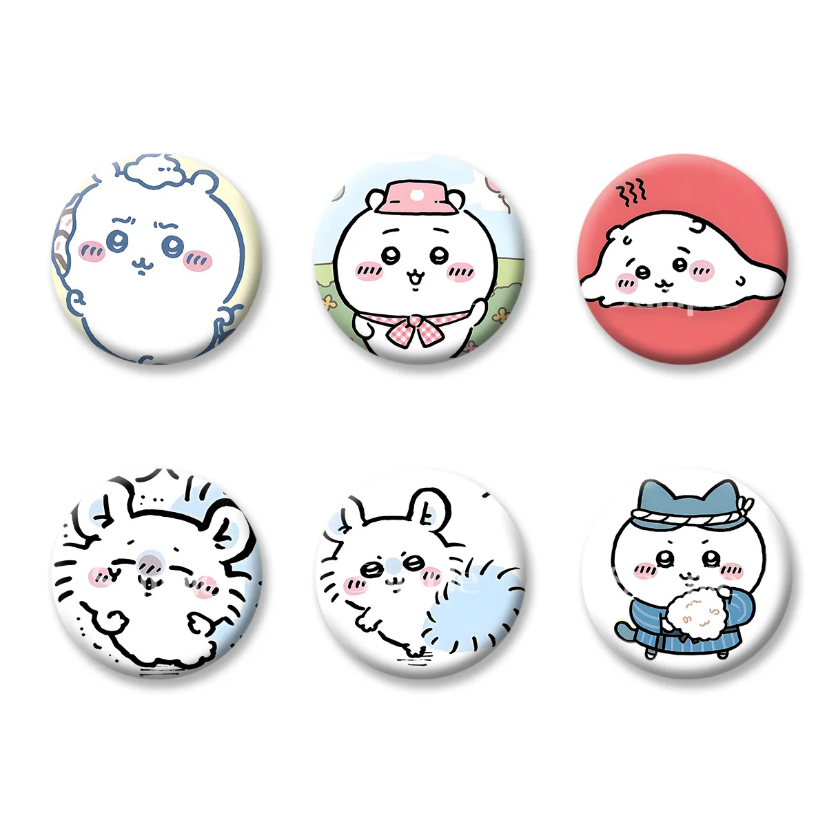 

Flash Badge Cards Chiikawa Cute Style Anime Cartoon Souvenir Keychains Convenient Makeup Mirror Fridge Magnet ACG Accessories