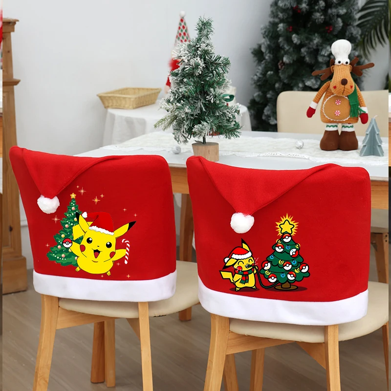 Рождественская-шляпа-чехлы-на-стулья-аниме-украшение-для-дома-с-покемонами-модная-большая-рождественская-кепка-для-гостиной-чехол-на-спинку-подарок-Лидер-продаж