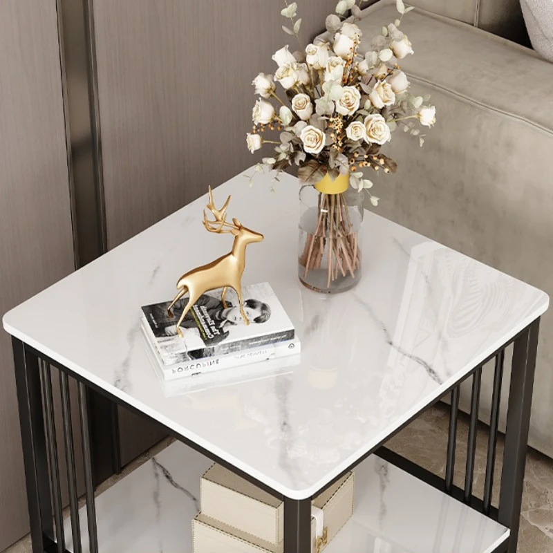 Small tables by the edge of the rock slab Sofa side cabinet tea water cabinet Living room bedside table storage rack 테이블