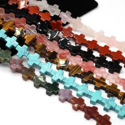 Natural Stone Beads Symbol +Tiger Eye Indian Agates Loose Spacer Bead for Jewelry Making DIY Bracelet Necklace Accessories