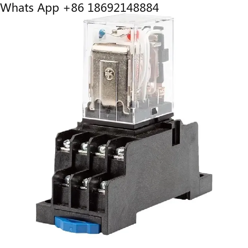 Intermediate Relay for 220V AC 24V DC 12V 380V Three-Phase Electromagnetic Relay with 8-Pin and 14-Pin Base