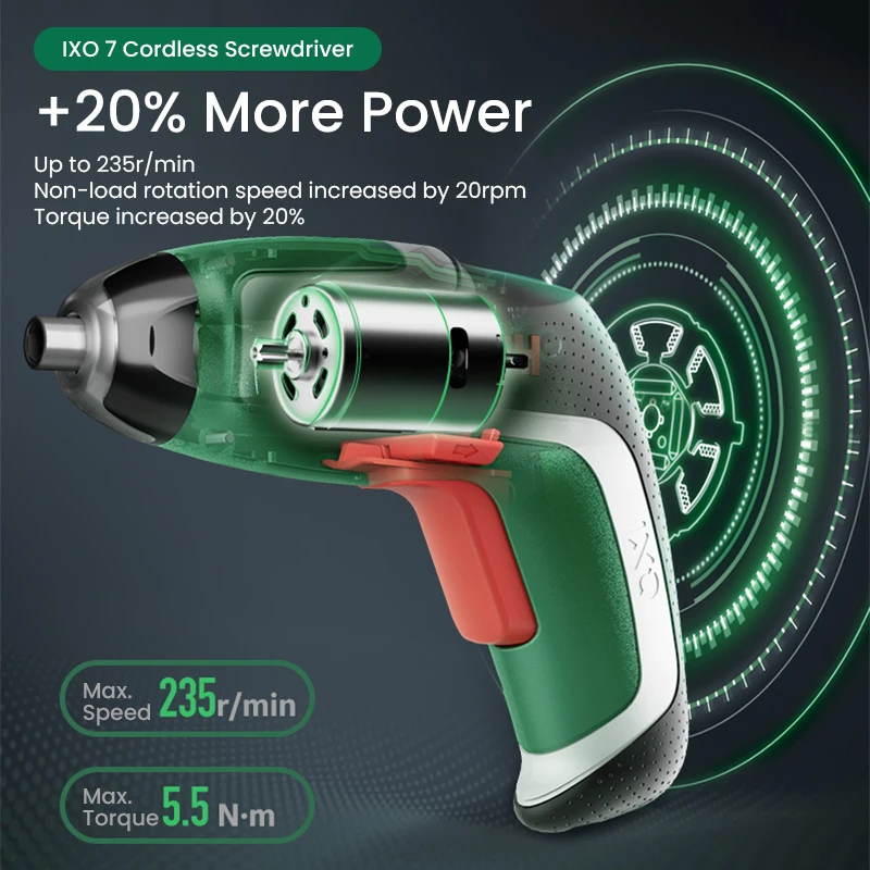 Bosch IXO7 Electric Screwdriver IXO 7th Compact Cordless Screwdriver Rechargeable Electric Drill 3.6V Portable Screw Driver