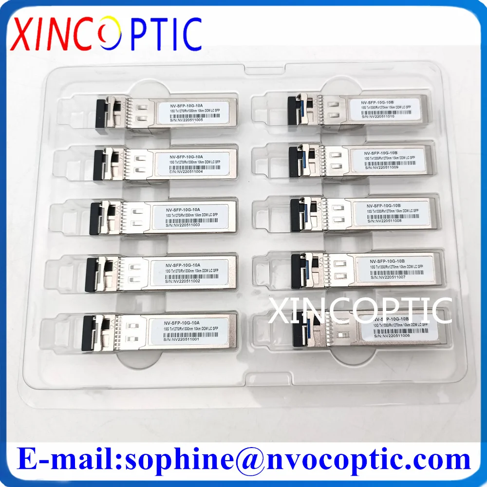 

5Pairs 10G SFP BIDI 10KM,Strong Compatibility Mini GBIC WDM 1270nm/1330nm DOM LC Connector Compatible Mikrotik