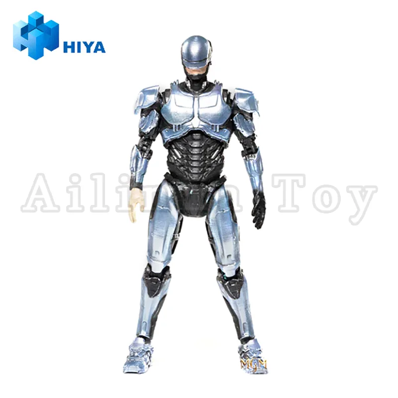 HIYA 1/18 4inch Action Figure Exquisite Mini Series ROBOCOP 2014 ROBOCOP SILVER Anime For Gift Free Shipping