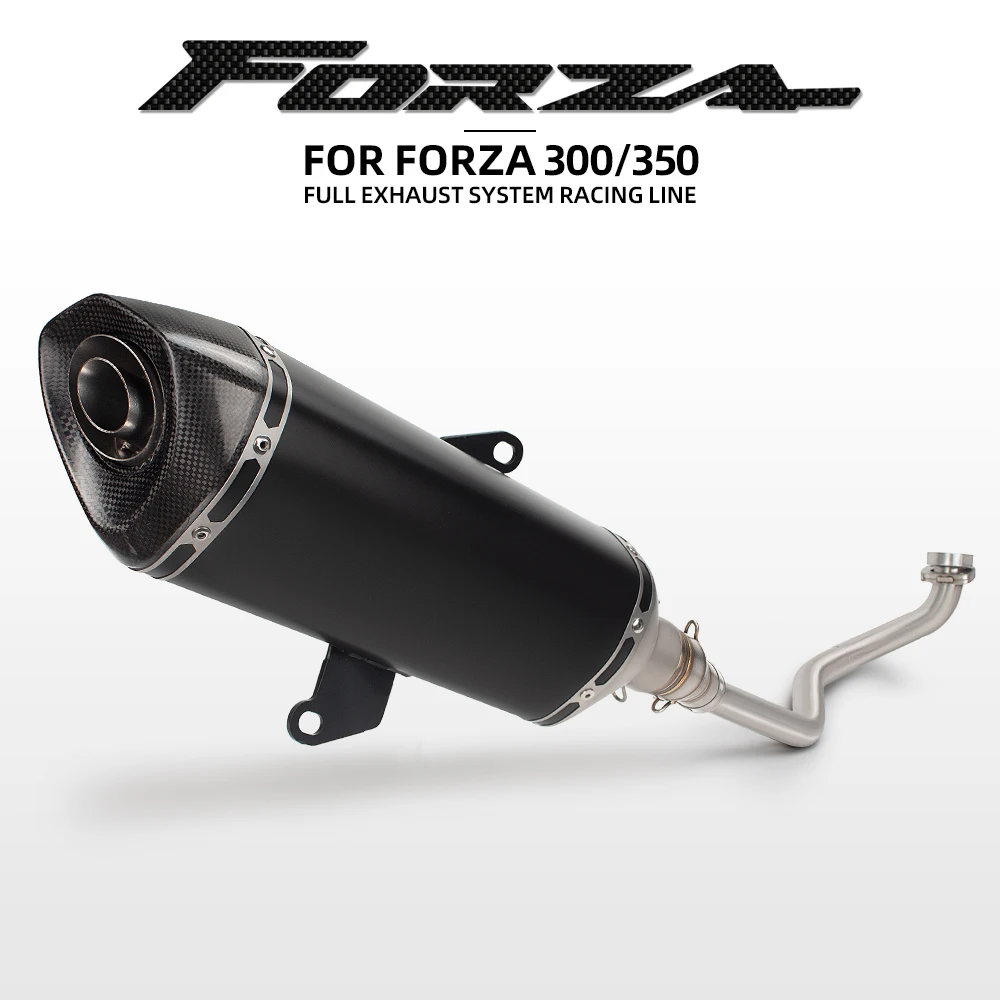 

Motorcycle Exhaust Escape Front Link Pipe with Carbon Fiber 51mm Muffler Tube For Honda FORZA300 FORZA 300 2018-2020