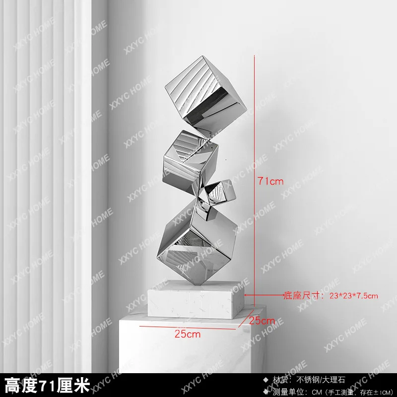 LLight luxury modern stainless steel sculpture desktop living room decoration model room soft decoration art decoration