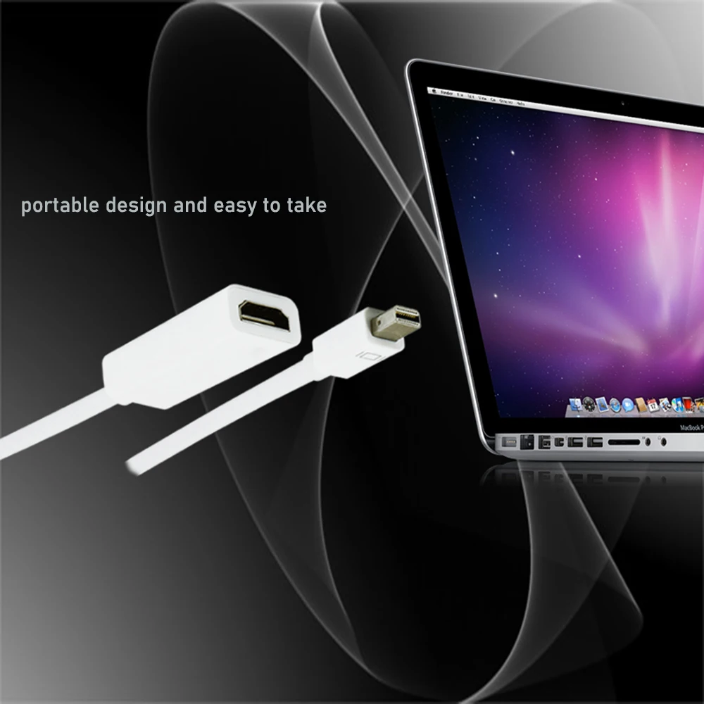 Mini DisplayPort to HDMI 4K 60Hz/30Hz/1080P 60Hz adapter for Apple Macs video adapter Thunderbolt Mini DP  to HDMI HDTV cable