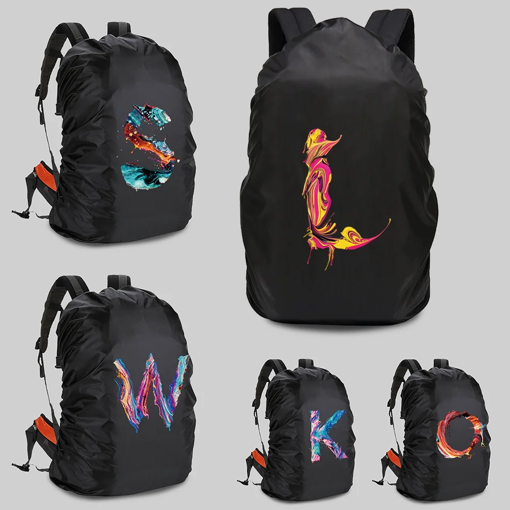 

Portable Rain Cover for Backpacks Waterproof for Camping Climbing Outdoor Dustproof 20-70LBackpack Cover Paint Letter Print