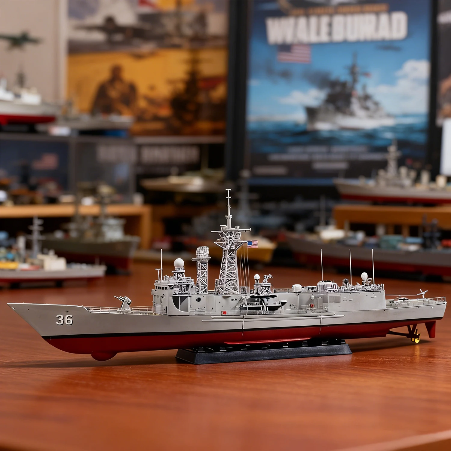 1/350 Perry-class Guided-missile Frigate Model 38.5cm with Exquisite Details Ships Static Model Ship Toy Ornament Warship Model