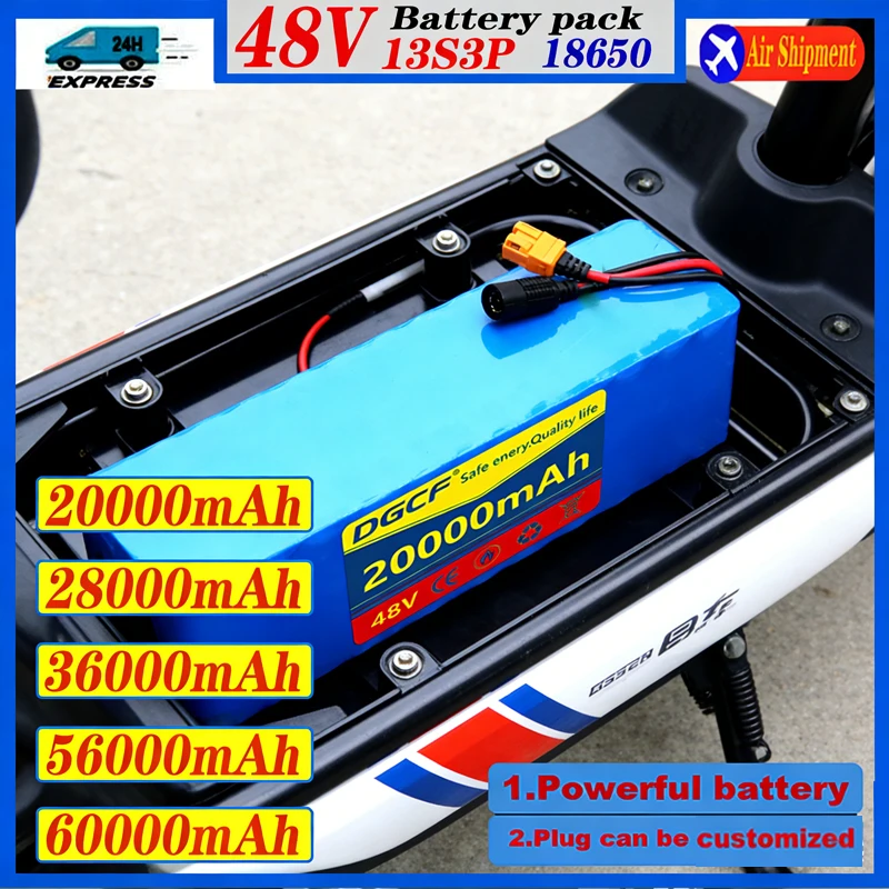 

☀️☀️Nouveau 13S3P 48v 30Ah batterie Lithium-Ion 48v 60000mah 1000w pour 54.6v batterie électrique puissante avec BMS☀️☀️