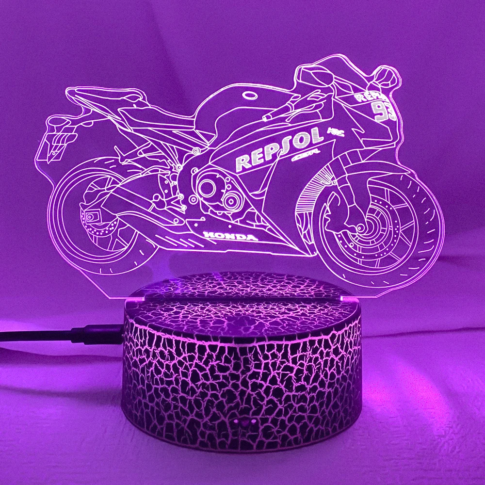 New Cool Motorcycle Led Night Light for Kids Bedroom Decor Unique Birthday Gift for Children Study Room Desk 3d Lamps Motocycle