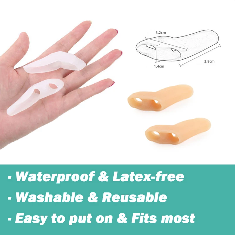 Pexmen 2/4Pcs Gel Small Toe Separator for Tailors Bunion Pain Relief Pinky Toe Cushion Guard Tailor's Bunionette Protector